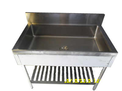 Single Bowl Sink With Rak Bawah Uk. 120 P x 60 L x 85/100 T cm