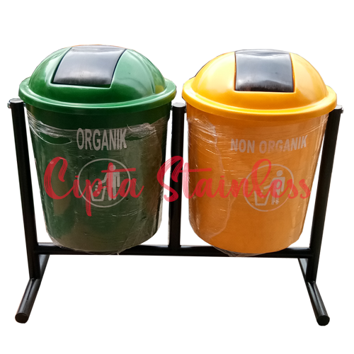 Tempat Sampah/Tong Sampah Fiber Pilah 2 in 1 50 Liter